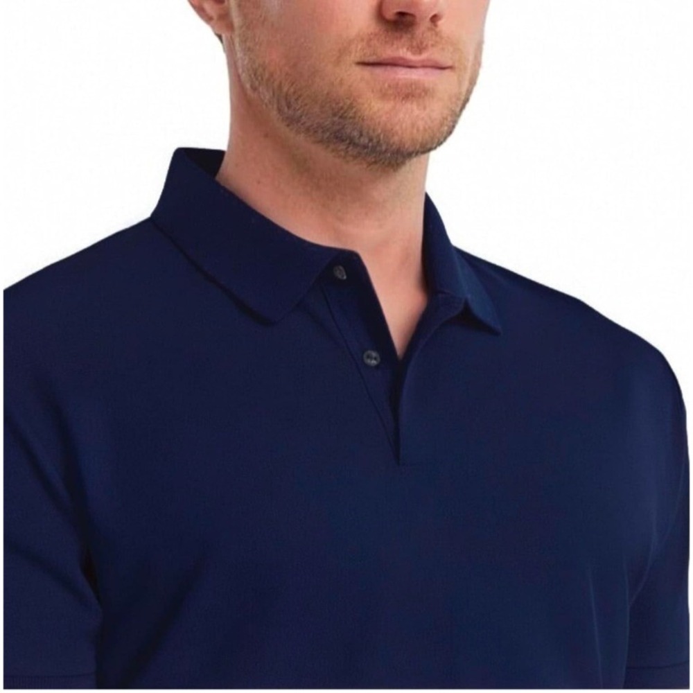 Colocarbon Men Navy Blue Short Sleeve Moisture Wicking Dry Fit Golf Polo Shirt S - Picture 3 of 7